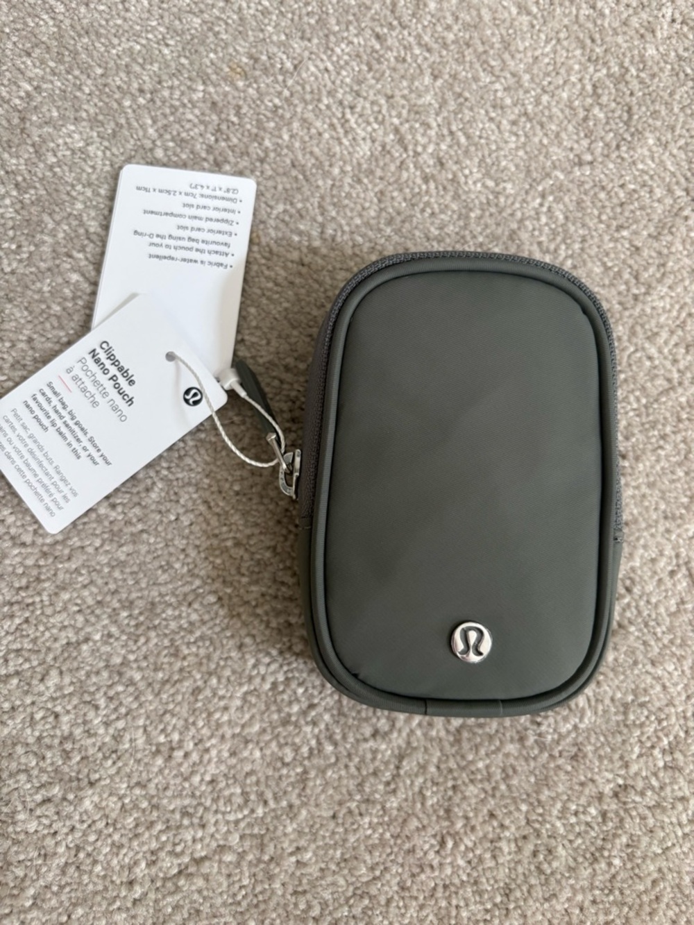 lululemon athletica Clippable Nano Pouch in GRSG